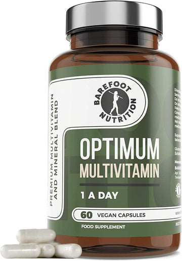 Barefoot Nutrition - Optimum Multivitamin & Mineral Supplement, Bioactive High Strength Formula With Vitamin C Complex, Superior Absorption For Immune Support - 60 Vegan Capsules