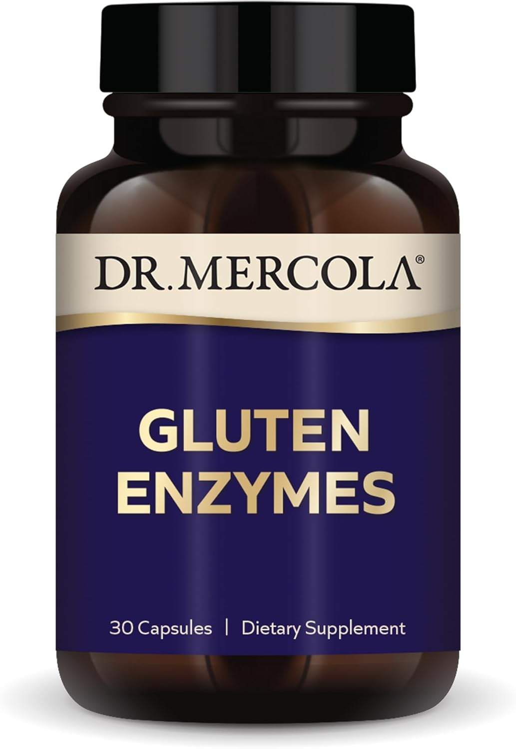 Dr. Mercola Gluten Enzymes, 30 capsules, Non-GMO, Gluten Free, Soy Free