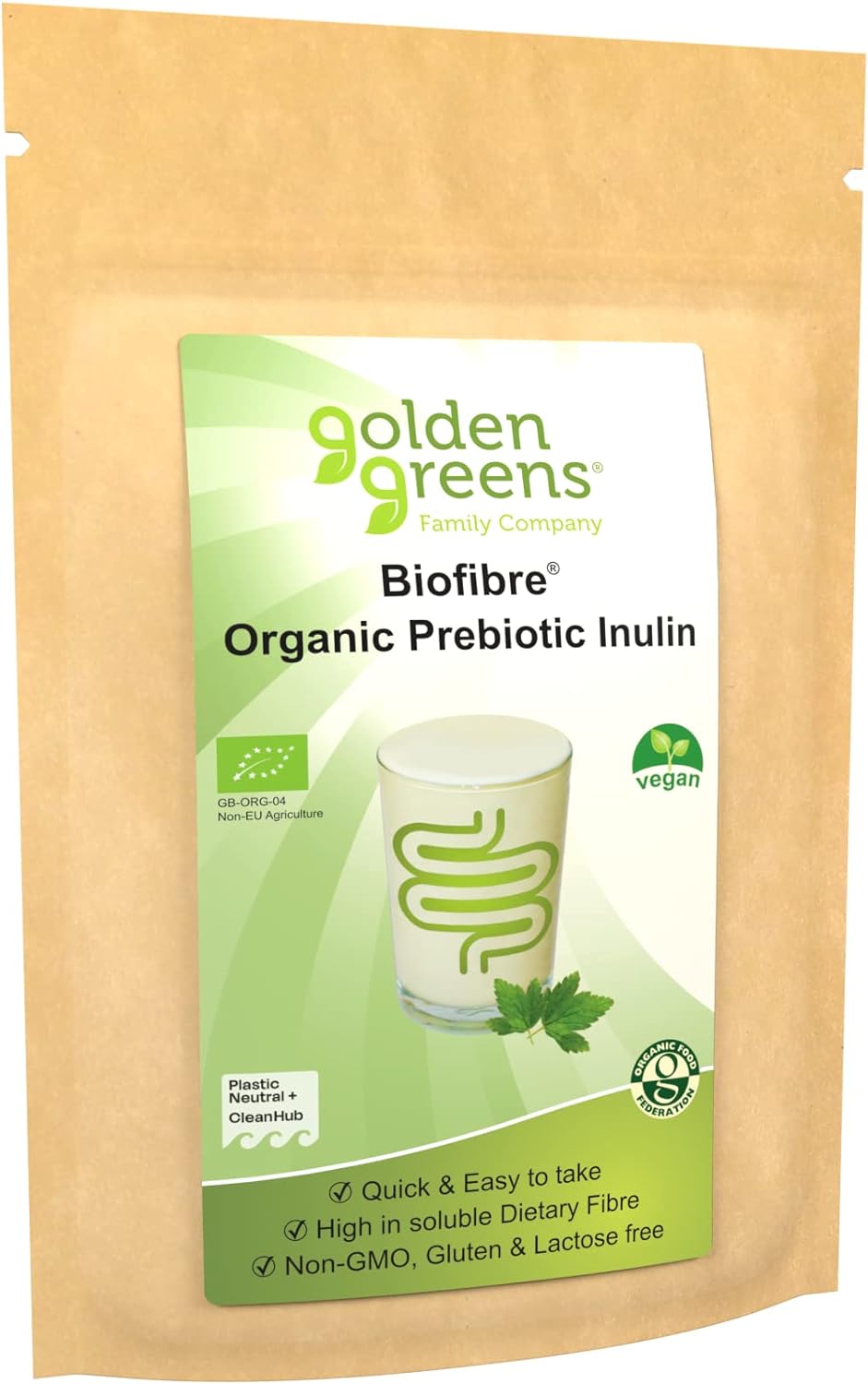 Golden Greens Organic Prebiotic Inulin Fibre, 250g