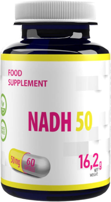 Hepatica Nadh 50Mg | 60 Vegan Capsules | High Strength Energy, Brain & Cellular Support | 3Rd Party Lab Tested | Gluten & Gmo Free