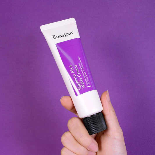 Bonajour Vegan Beauty Eggplant Daily Bha Moisturising Cream - Salicylic Acid Gentle Exfoliating Anti-Acne Treatment Natural Moisturizer 1.7 Fl. Oz