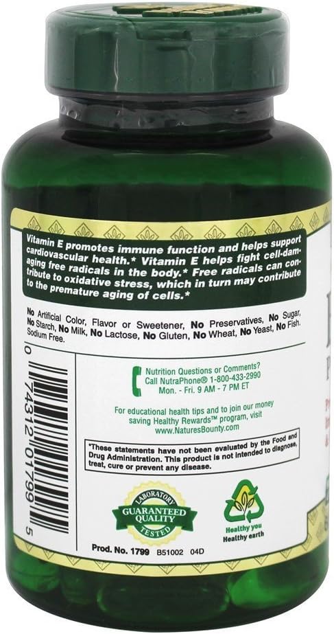Nature'S Bounty Vitamin E 1000 Iu Softgels Pure Dl-Alpha 60 Soft Gels (Pack Of 2)