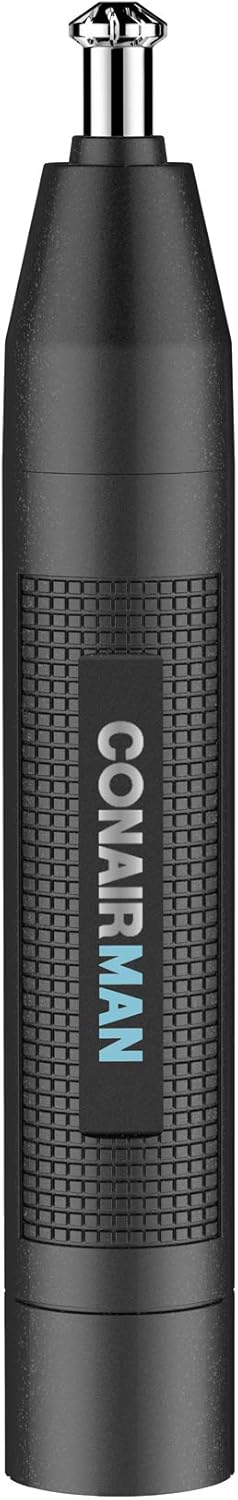 Conairman Nose Hair Trimmer For Men, For Nose, Ear, And Eyebrows, Patent 360 Bevel Blade For No Pull, No Snag Trimming Experience, Cordless Lithium-Powered Trimmer With Drawstring Bag