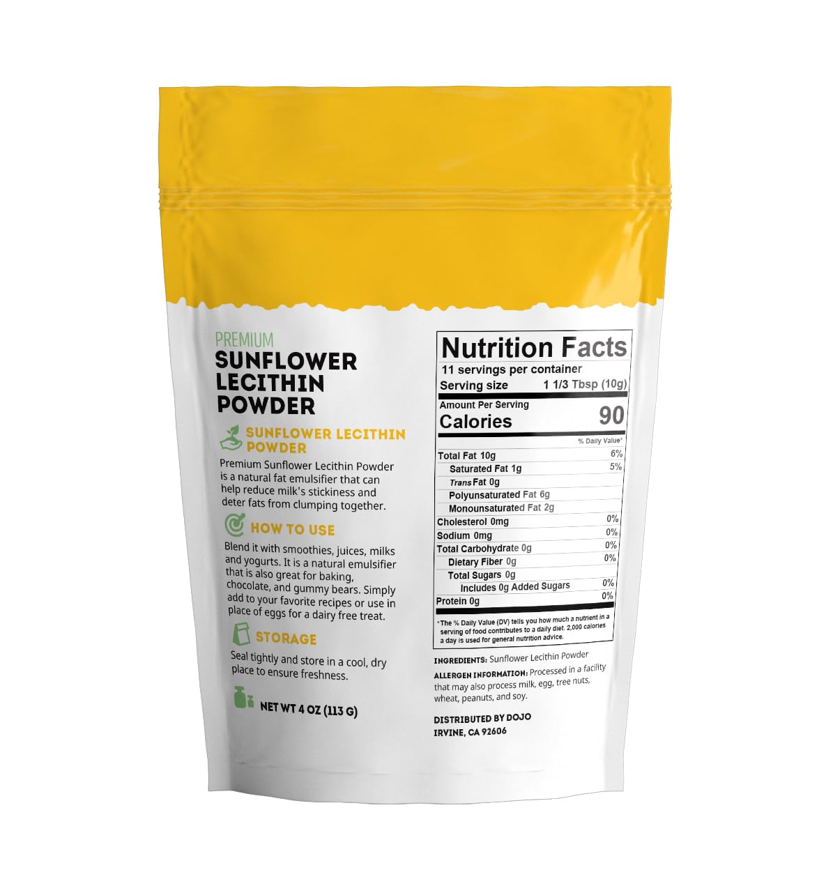 Kate Naturals Sunflower Lecithin Powder For Baking Bread, Gummies, Cooking. Substitute For Soy Lecithin Powder (12 Oz, Non-Gmo) : Health & Household