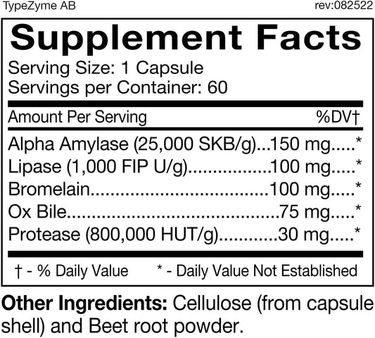 D'Adamo Personalized Nutrition Typezyme - Digestive Enzyme (Blood Type Ab)