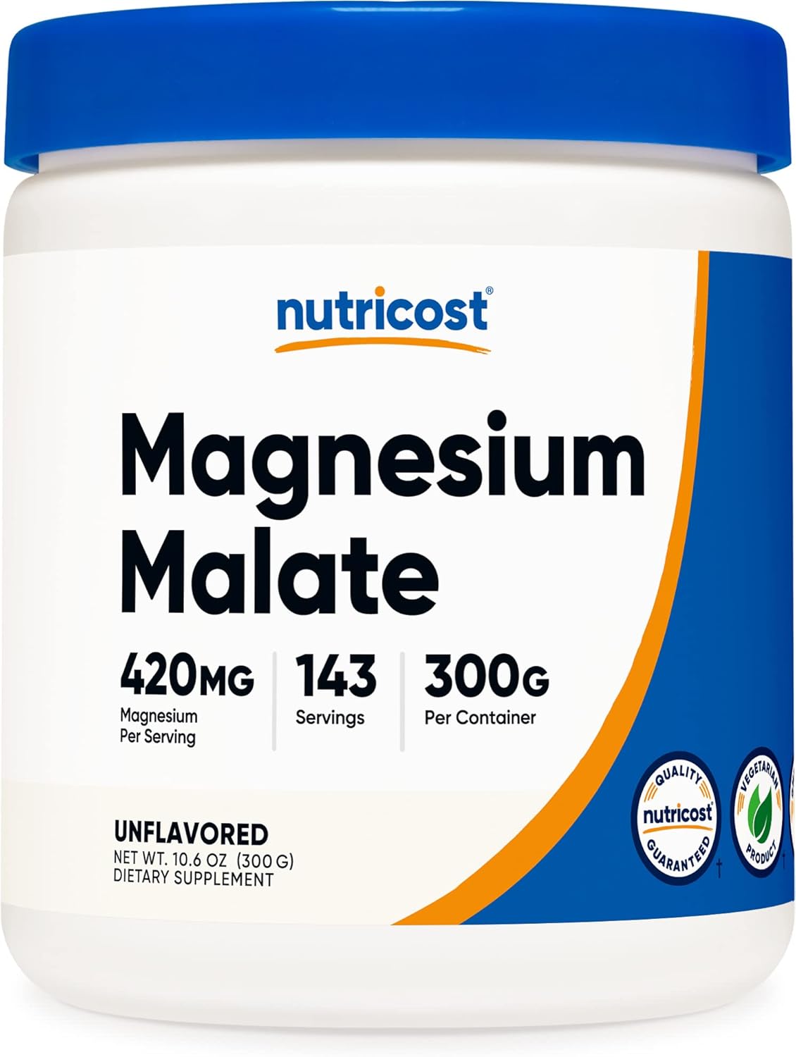 Nutricost Magnesium Malate Powder (300g) - 420mg of Magnesium Per Serving - Non-GMO, Gluten Free