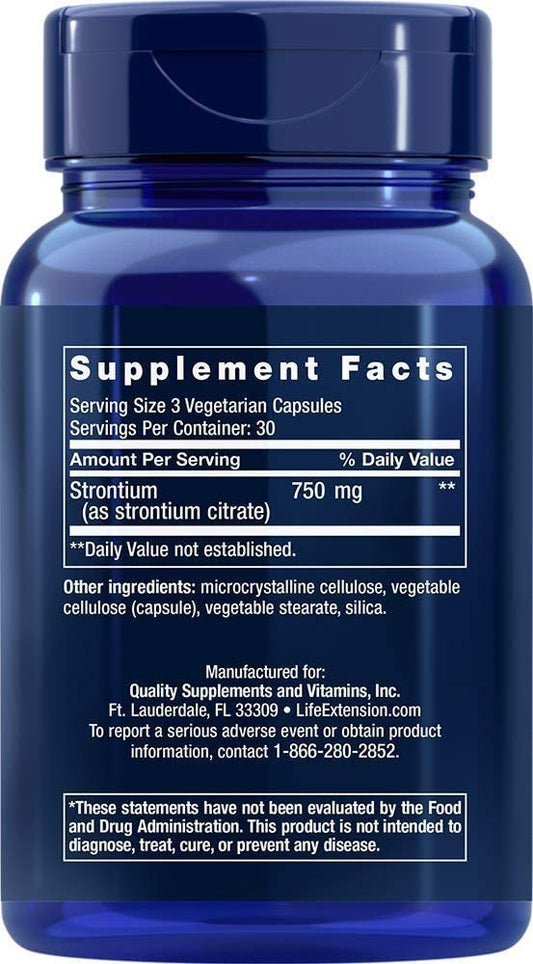 Life Extension, Strontium Caps, Mineral for Bone Health, 750 mg, 90 Veggie Caps - 2pc