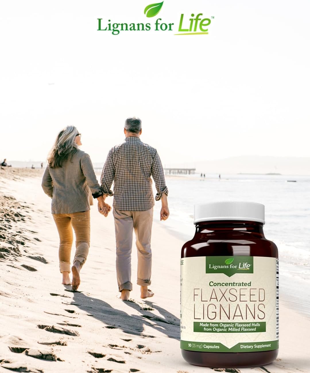 Lignans For Life Flaxseed Lignans for Dogs & People - Support Immune System, 35mg - 90 Capsules, Flax Seed Capsules, Nutritional Flaxseed Supplements, Flax w/High Fiber - Flaxseed Vitamins : Health & Household