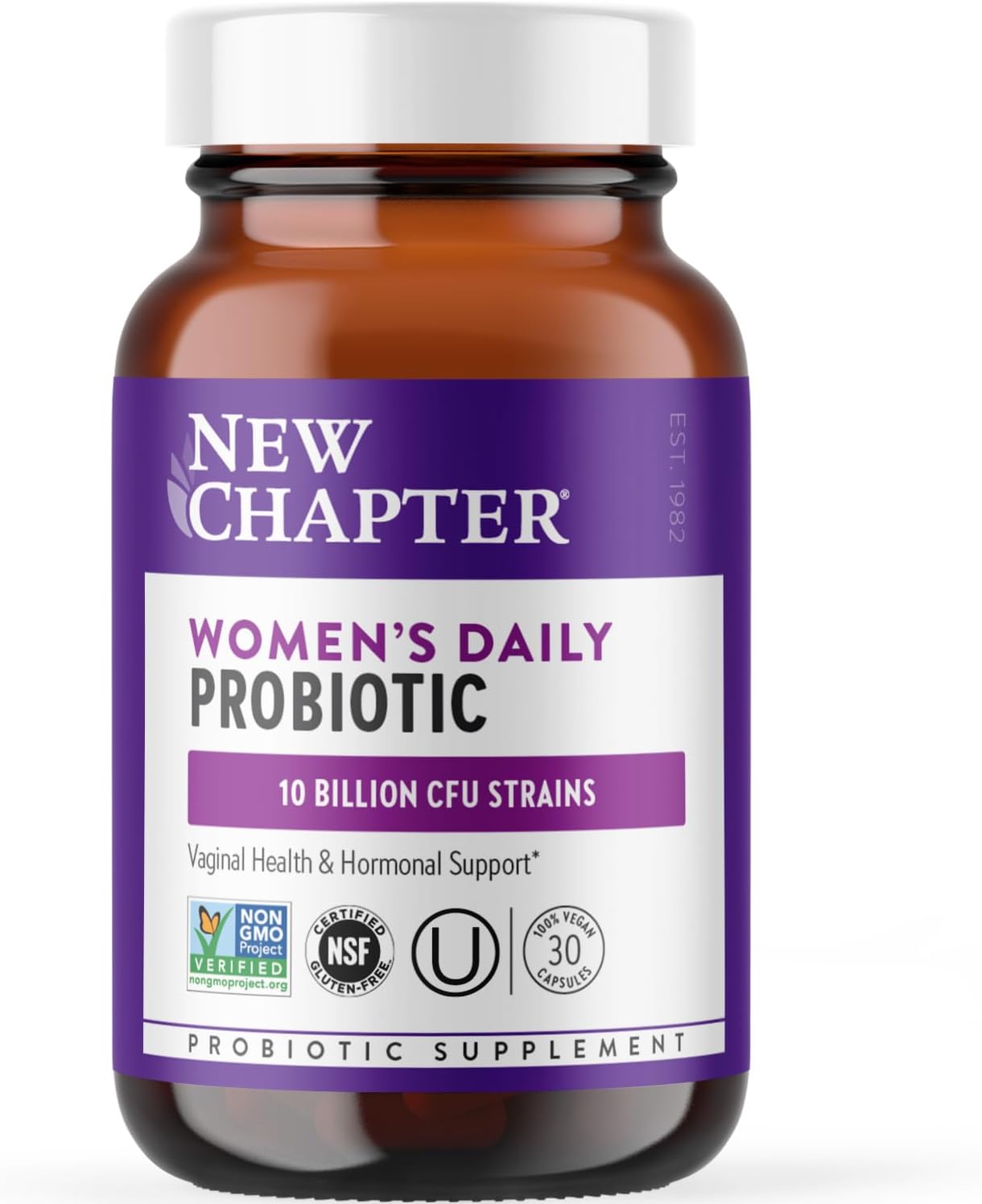 New Chapter Probiotics for Women - 30 ct (1 Month Supply), Women's Daily Probiotic with Prebiotics and Probiotics + 100% Vegan + Soy Free + Non-GMO