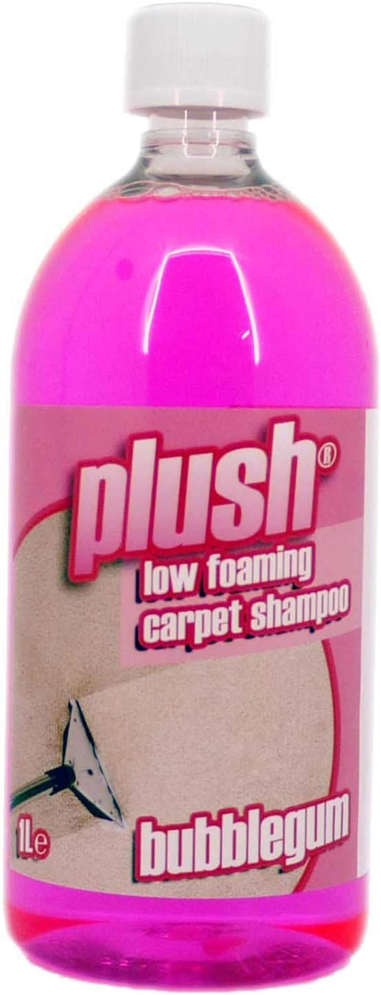 Carpet Shampoo Cleaner & Odour Deodoriser 1L Plush (BUBBLEGUM) :Grocery