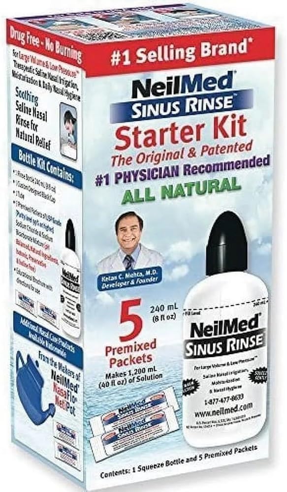 NeilMed Sinus Rinse Starter Kit – Nasal Irrigation System for Sinus Relief – Pack of 2
