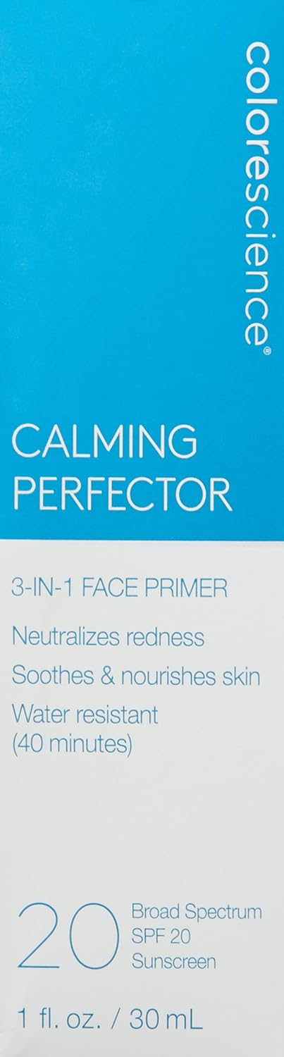 Colorescience Calming Perfector Face Primer, Water Resistant Mineral Sunscreen, Broad Spectrum 20 SPF UV Skin Protection, 1 Fl oz