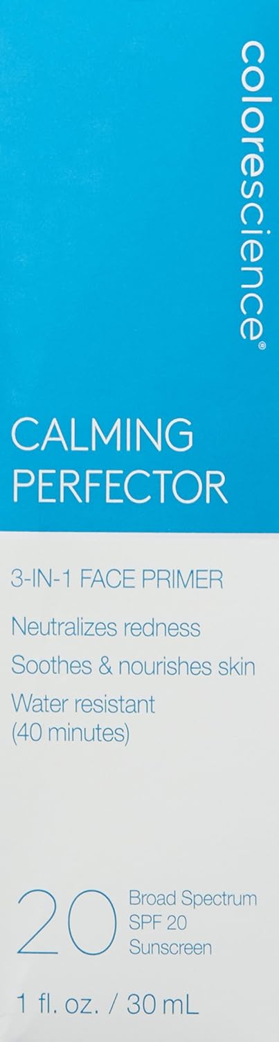 Colorescience Calming Perfector Face Primer, Water Resistant Mineral Sunscreen, Broad Spectrum 20 Spf Uv Skin Protection, 1 Fl Oz