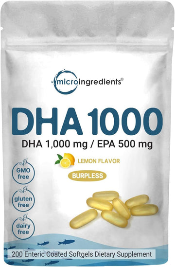 Omega 3 Fish Oil DHA Supplements 1000mg with EPA 500mg, 200 Softgels ?