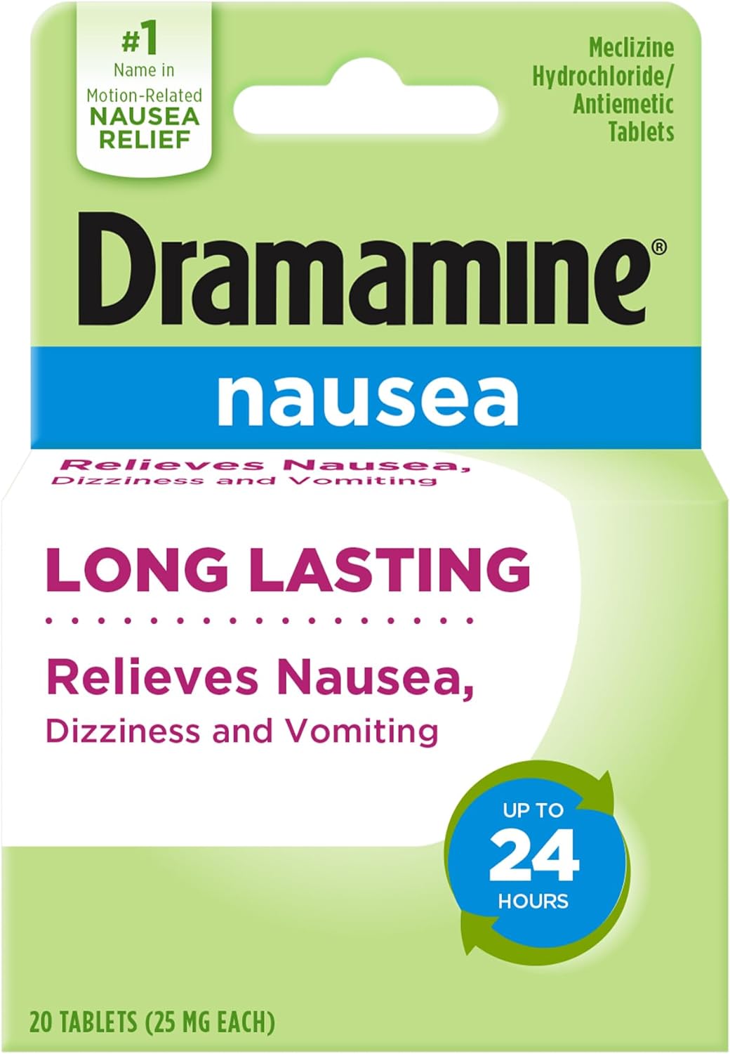 Dramamine Nausea Long Lasting, Nausea Relief, 20 Count