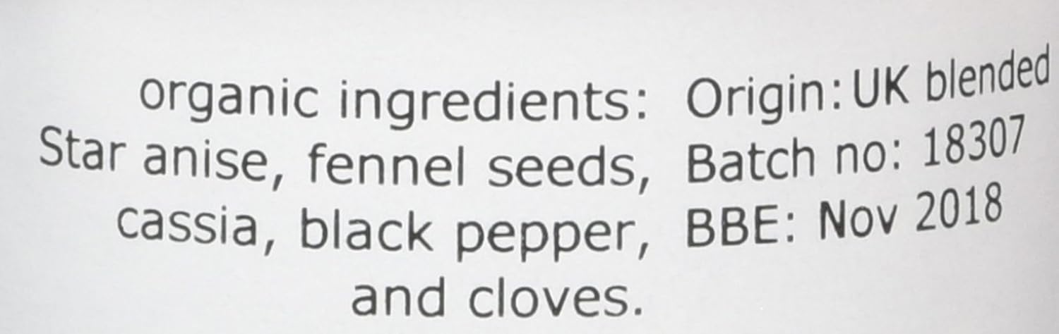 Steenbergs Organic China 5 Spice Blend Standard Jar- 42G - Chinese 5 Spice