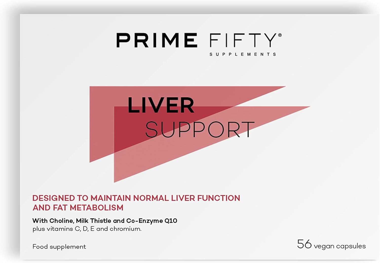 Prime Fifty Liver Support Supplements – 56 Vegan Capsules – Choline & Milk Thistle with Co-Enzyme Q10, Vitamins C, D, E & Chromium – Liver Supplements Developed for Over 50s : Amazon.co.uk: Health & Personal Care