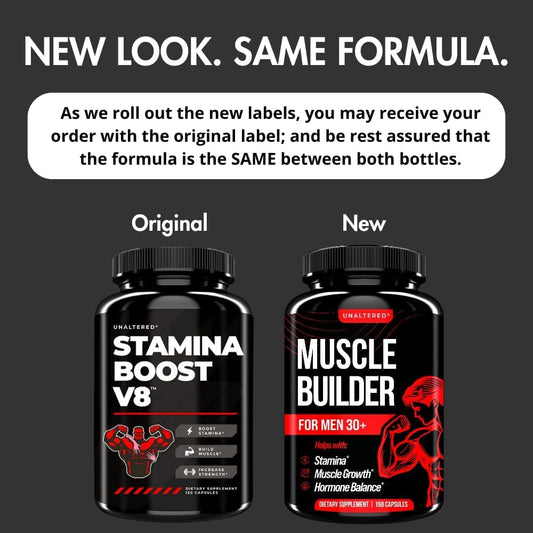 Muscle Builder & Hormone Balance For Men - Boost Muscle, Strength, & Stamina - Natural Male Nitric Oxide Booster - Includes Tribulus Terrestris, Ginseng, Vitamin D3, Ashwagandha - 150 Capsules