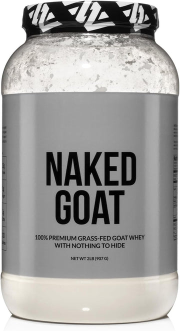 NAKED nutrition Naked Goat - Pasture Fed Goat Whey Protein Powder from Small-Herd Wisconsin Dairies, 2Lb Bulk, GMO Free, Soy Free. Easy to Digest - All Natural - 23 Grams of Protein - 30 Servings