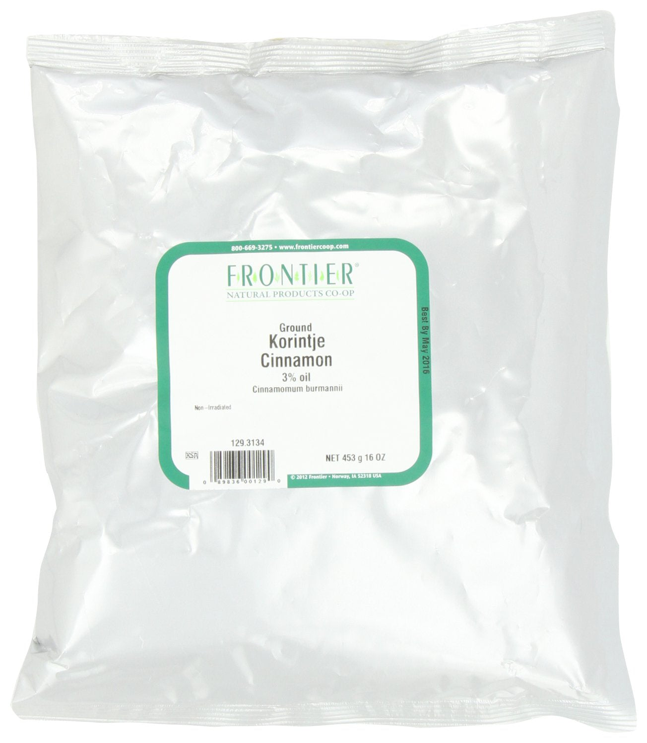 Frontier Cinnamon Powder, Korintje (A Grade) (3% Oil), 16 Ounce Bag (Pack Of 12)