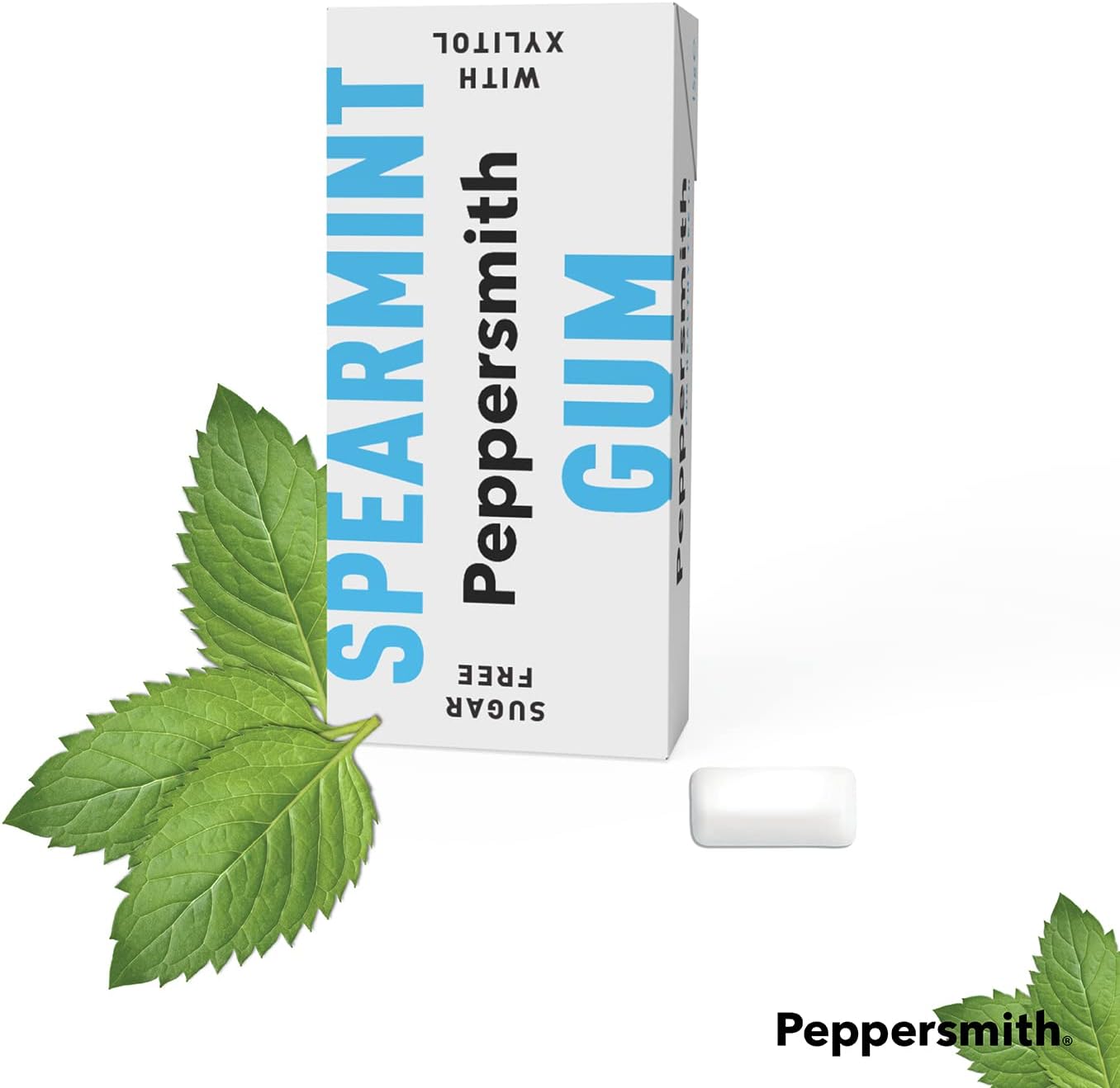 Peppersmith - Spearmint Gum - Xylitol Gum - Sugar Free Gum - 100% Plant Based Xylitol - Breath Freshener - Benefits Oral Health - Pocket Pack - 12x15g : Amazon.co.uk: Grocery