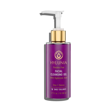 Hylunia Facial Cleansing Gel, Hydrating Cleanser & Makeup Remover W/Hyaluronic Acid, Organic Lavender & Plant Extracts. Deep Cleans, Balances Skin, Soothes Acne-Prone Skin. Sulfate Free. 5.1 Fl. Oz