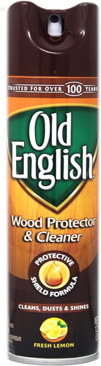 Old English Aerosol Wood Protector & Cleaner, Fresh Lemon 12.5 oz Can