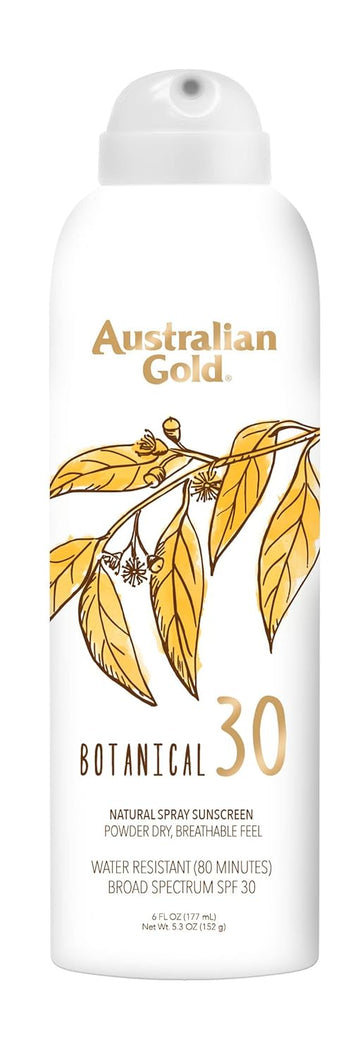 Australian Gold Botanical SPF 30 Natural Sunscreen Spray, Broad Spectrum Sunblock, Formulated with Antioxidants-Rich and Natural Native-Australian Ingredients, Citrus Oasis Fragrance, 6 Fl Oz