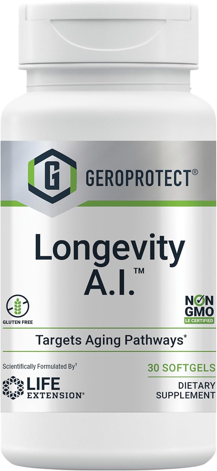 Life Extension Geroprotect Longevity A.I. - Anti-Aging Supplement With Gamma-Linolenic Acid (Gla) From Borage Seed Oil And Ginseng Extract For Stem Cell Health –Gluten-Free, Non-Gmo – 30 Softgels