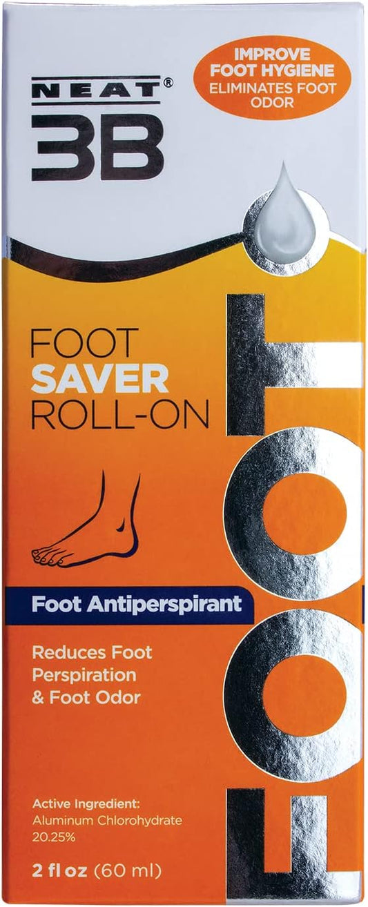 3B Foot Saver Roll-On Antiperspirant For Feet, 2.0 Fluid Ounces
