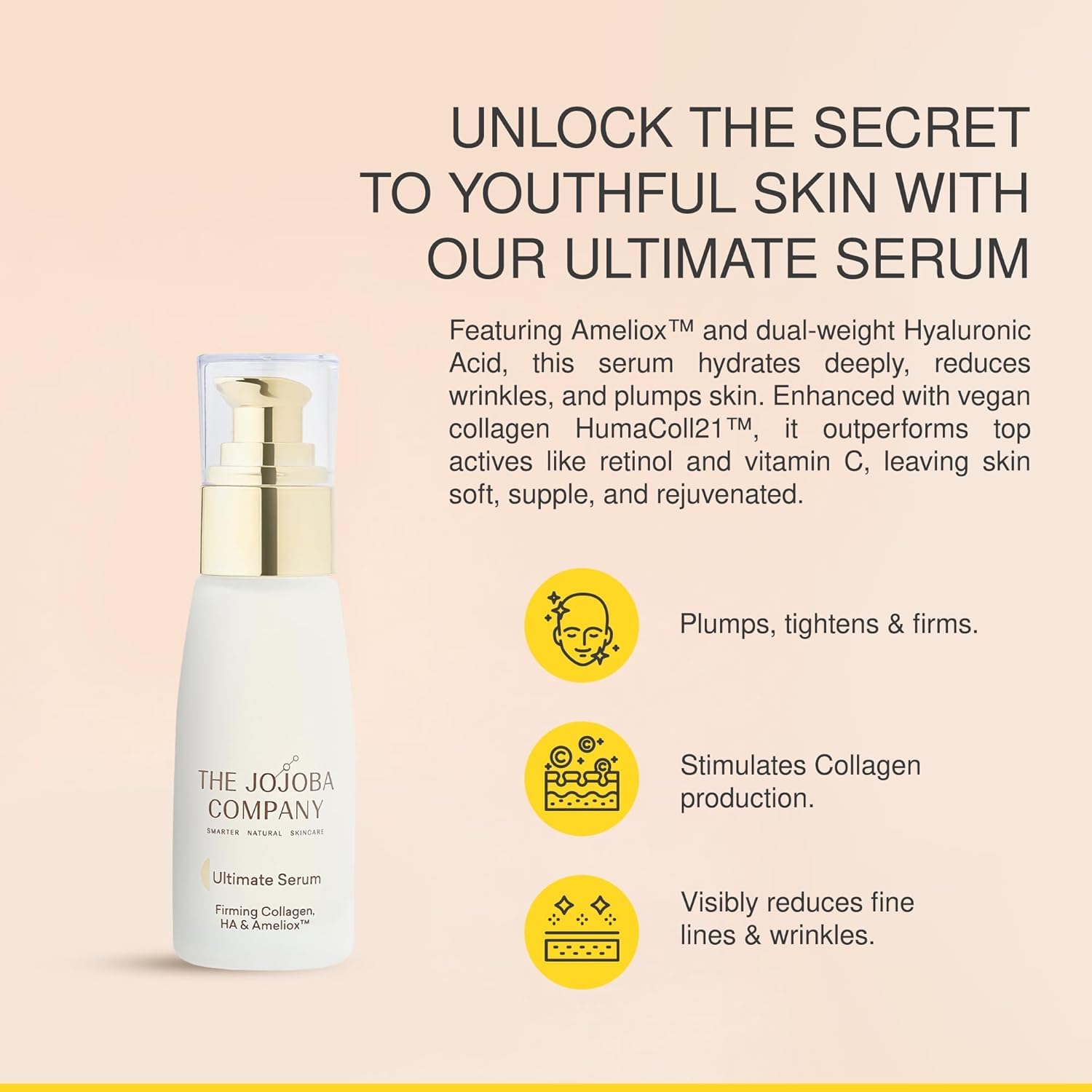 Jojoba Ultimate Serum - Anti-Aging - Reduces Appearance Of Wrinkles, Crows Feet, Frown Lines & Fine Lines - Visibly Increases Skin Firmness - Hydrates & Tightens - 30Ml : Beauty & Personal Care