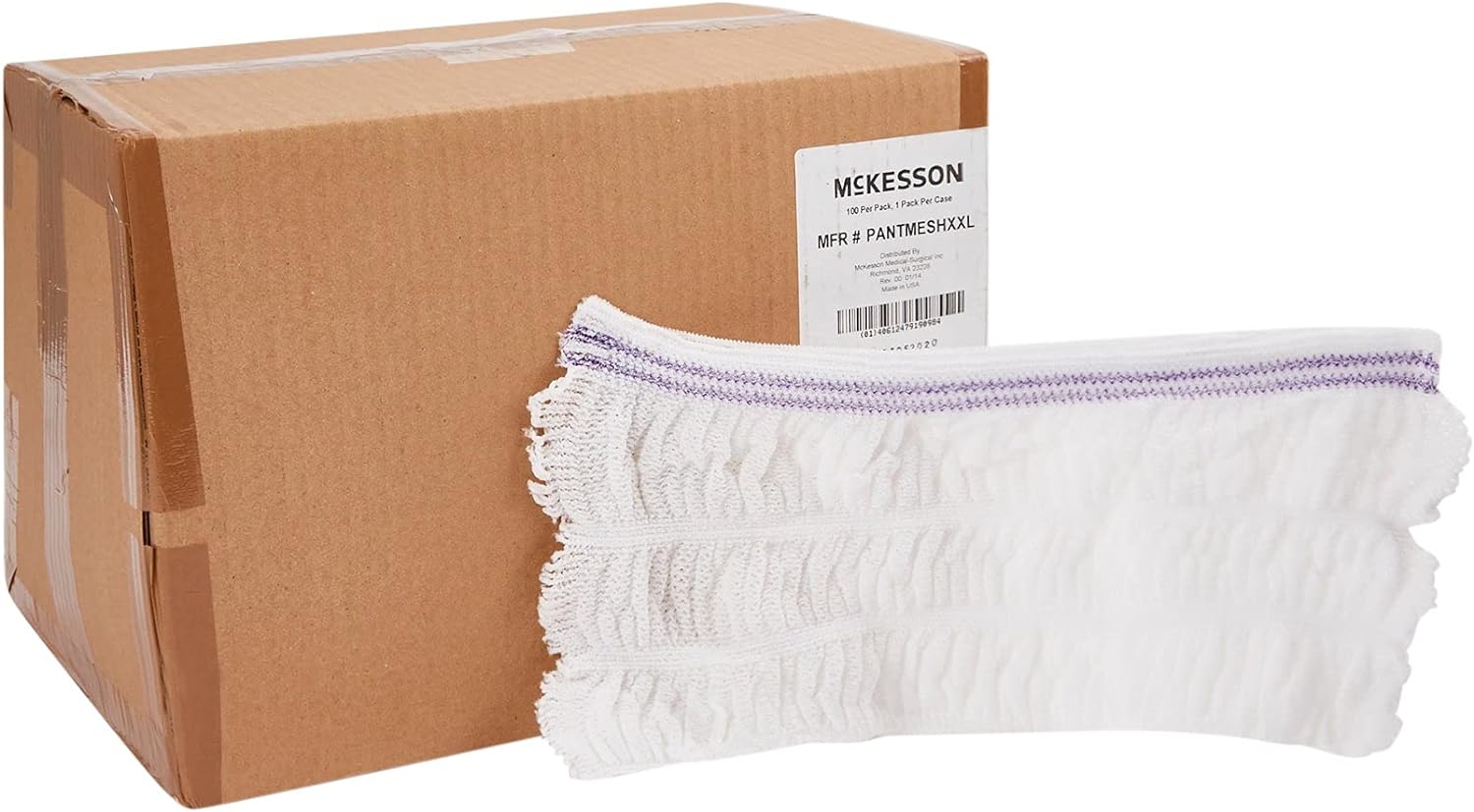 McKesson Knit Pants, Incontinence, Disposable, Recovery, Postpartum, Surgical, 2XL, 100 Count