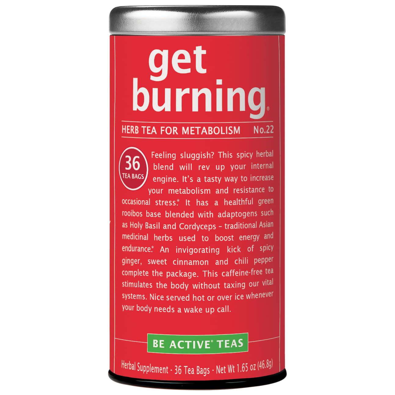 The Republic Of Tea Get Burning - Herb Tea For Metabolism, 36 Tea Bags