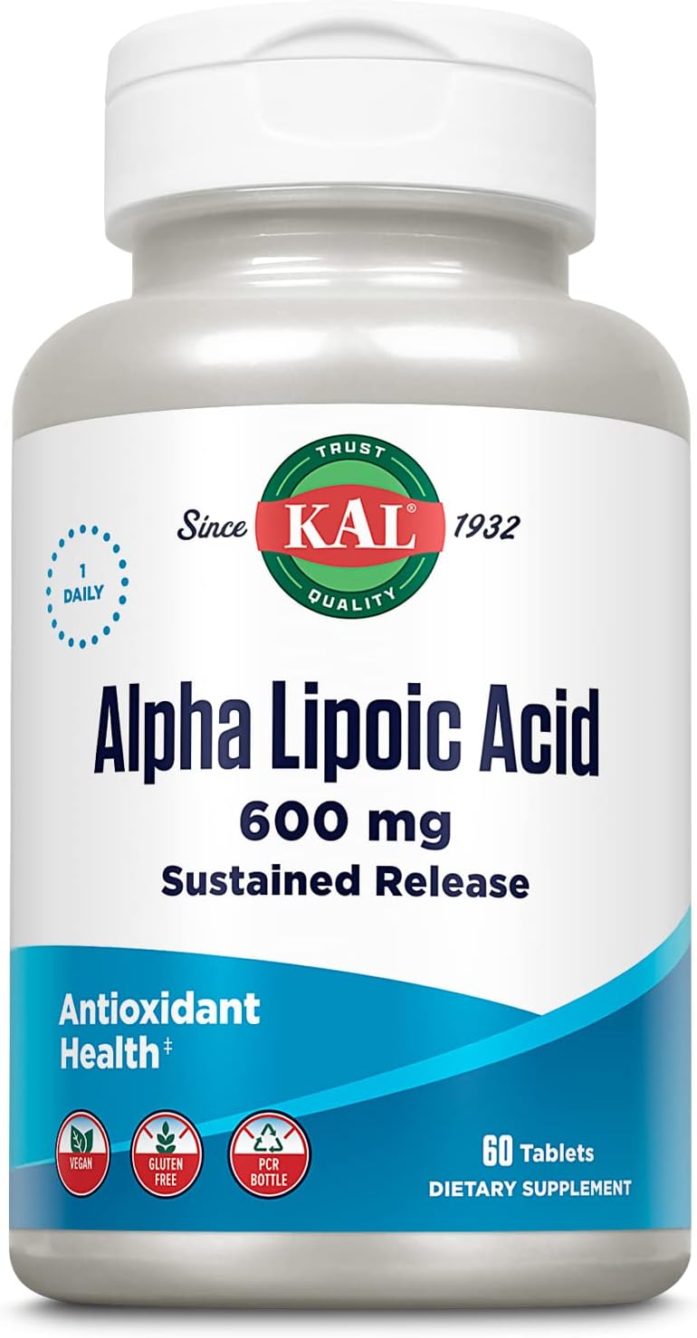 Kal Alpha Lipoic Acid Sr Tablets, 600 Mg, 60 Count : Health & Household