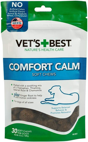 Vet's Best Comfort Calm Calming Soft Chews Dog Supplements | Dog Calming Aid Supports Dog Balances Behavior | Promotes Relaxation | 30 Day Supply