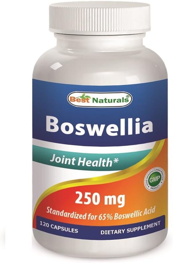 Best Naturals Boswellia Serrata Joint Health 250 mg 120 Capsules - Standardized to 65% Boswellic Acid