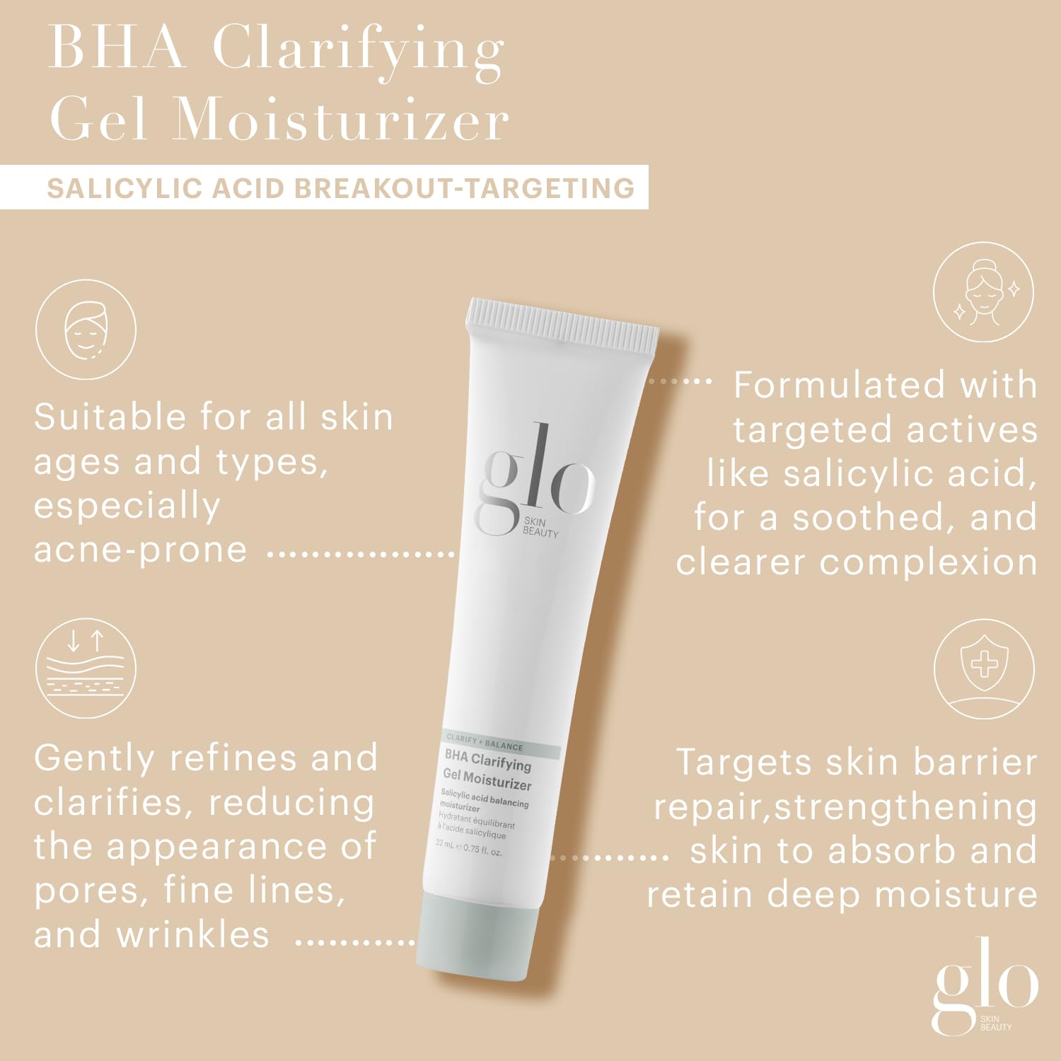 Glo Skin Beauty Clear Skin Hydration Duo Travel Size Skincare Set Includes Bha Clarifying Gel Moisturizer + Microbiome Restoring Pm Moisturizer – For Clear Skin On The Go : Beauty & Personal Care