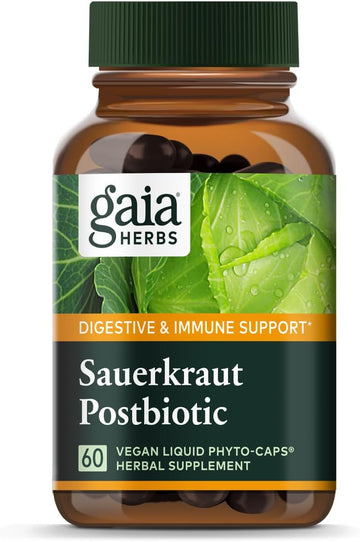 Gaia Herbs Sauerkraut Postbiotic, 60 Capsules