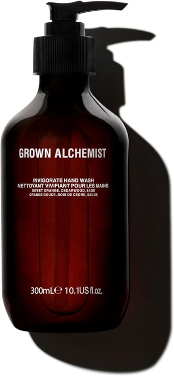 Grown Alchemist Invigorate Luxury Hand Wash - Orange, Cedarwood, Sage, Organic Hand Soap - Natural Vegan Bioactive Botanicals For Sensitive Skin, Moisturising, Hydrating - Liquid Gel Handwash