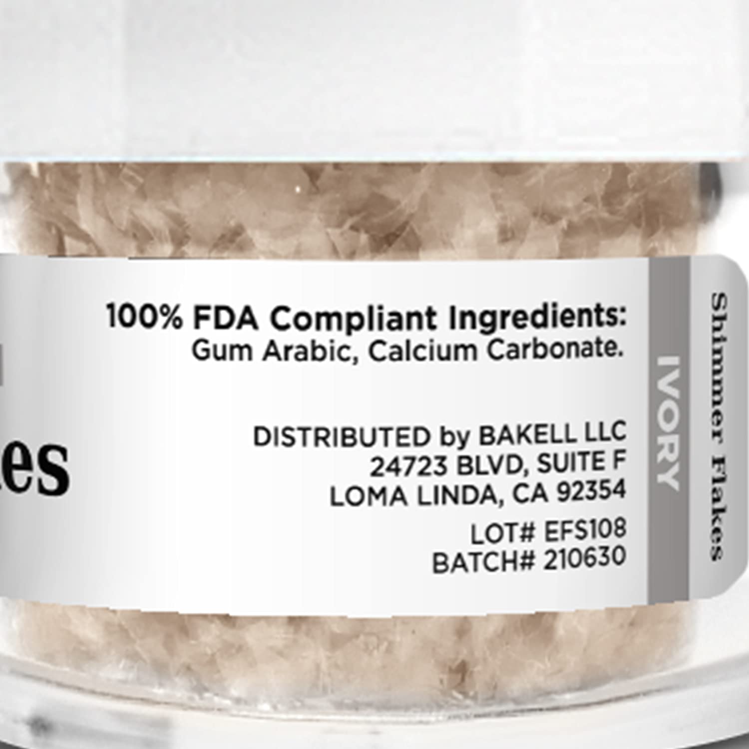 Bakell Edible Glitter Flakes | Vegan Ivory Edible Shimmer Flakes | Kosher Certified | Halal Certified | 100% Edible & Food Grade | Cakes, Cupcakes, Decoration (Ivory, 4G) : Grocery & Gourmet Food