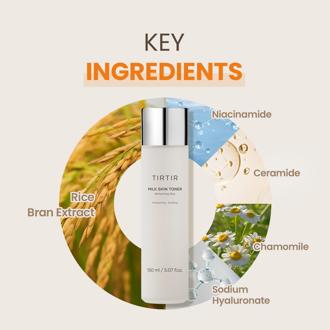 Tirtir Milk Skin Toner Light | Instant Hydration With 4% Niacinamide, Pore-Tightening, Vegan Toner For Acne-Prone, Sensitive & Oily Skin, Fungal Acne Safe, Panthenol, Allantoin, Vitamin B : Beauty & Personal Care