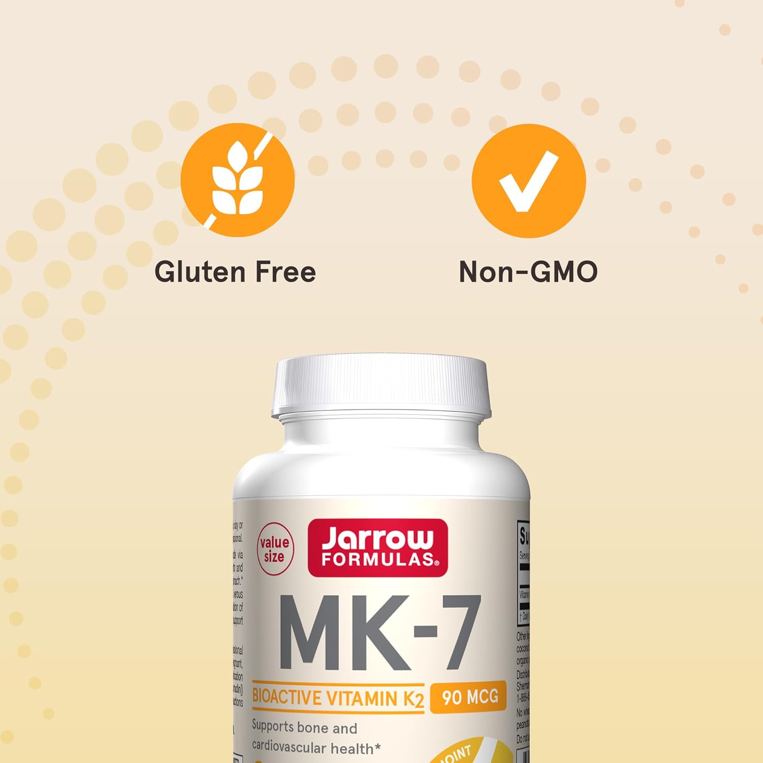 Jarrow Formulas Mk-7 90 Mcg - Bioactive Form Of Vitamin K2 - 120 Servings (Softgels) - For Bone & Cardiovascular Health - Vitamin K2 Mk-7 Dietary Supplement - K2 Vitamin Supplement Mk-7 - Gluten Free : Health & Household