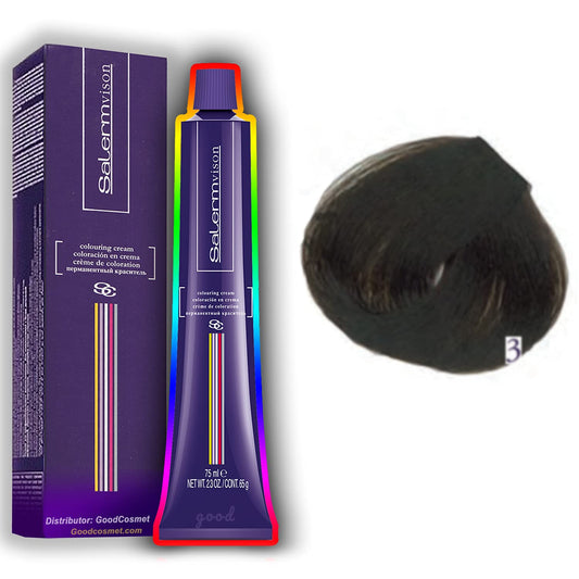 Salerm Hair Color Dye Cream Permanent Tinte 3: Dark Brown : Beauty & Personal Care