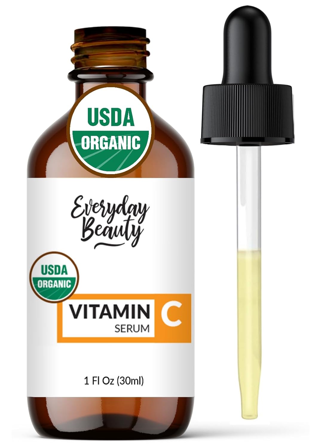 Organic Vitamin C Serum For Face - Usda Certified Facial Serum - Anti Aging For Fine Lines & Wrinkles - Potent Botanical Ingredients & Non Gmo - 2.02 Fl Oz Glass Bottle & Dropper
