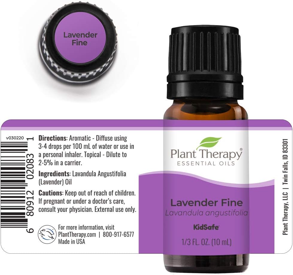 Plant Therapy Lavender Fine Essential Oil 10 mL (1/3 oz) 100% Pure, Undiluted, Therapeutic Grade : Health & Household