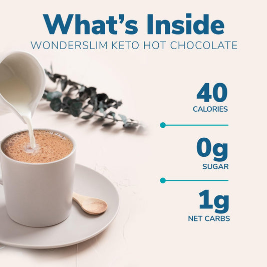 Wonderslim Keto Hot Chocolate Mix, Mct Oil, Low Carb, Gluten Free (7Ct)