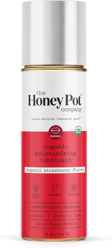 The Honey Pot Company - Strawberry Flavored Lube - Organic Water Based Lubricant - Perfect For Women And Couples. Lubricants For Privacy. 2 Fl Oz