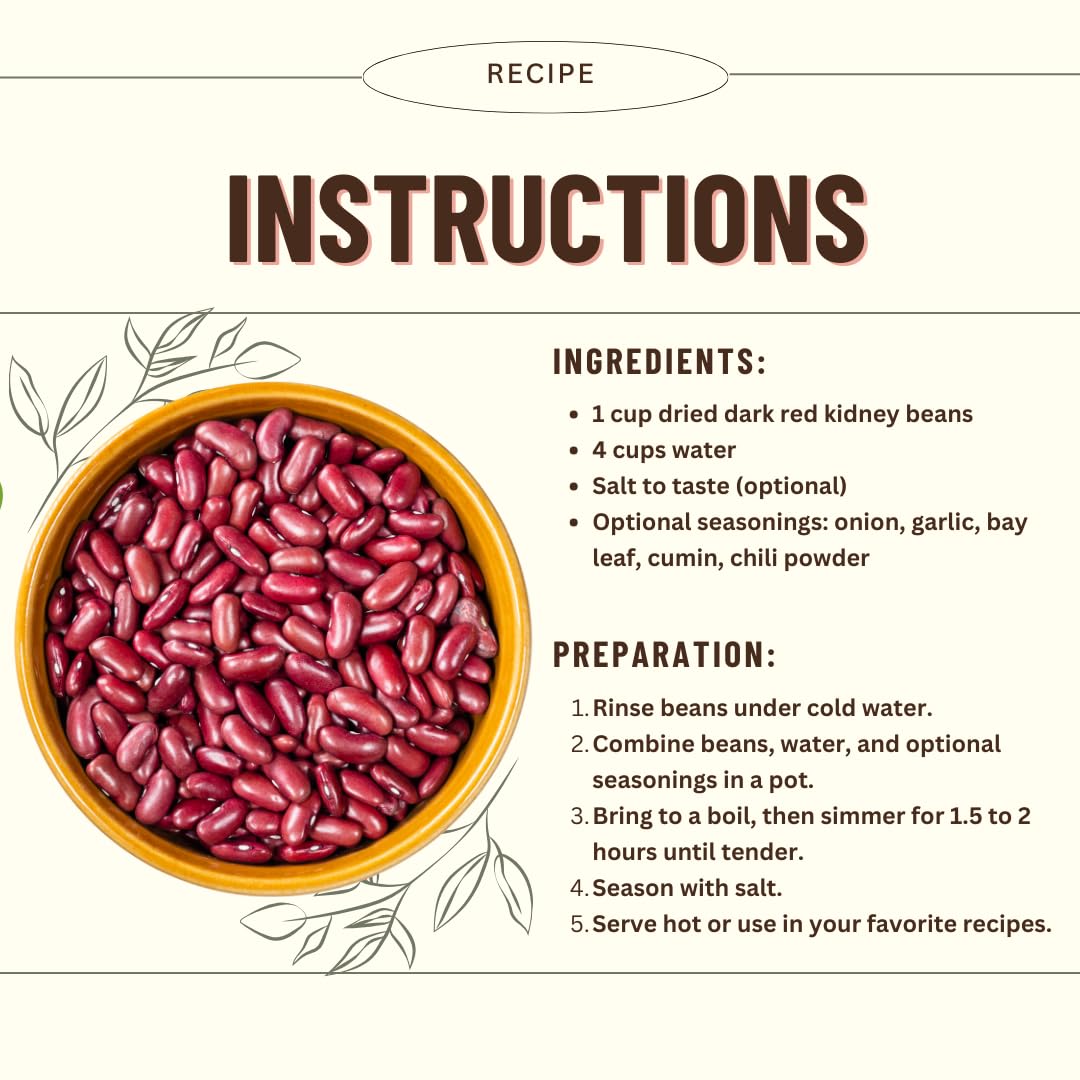 Mountain High Organics, Certified Organic Dark Red Kidney Beans, Pack of 6 1lb Bags : Everything Else