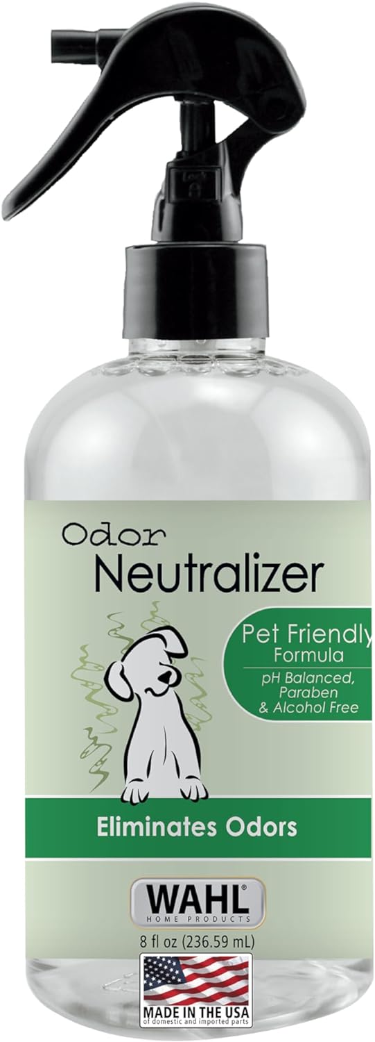 Wahl Usa Scent Free Pet Odor Neutralizer Spray For Dogs Skin And Coat Perfect For Between Baths – 8 Oz – Model 820012