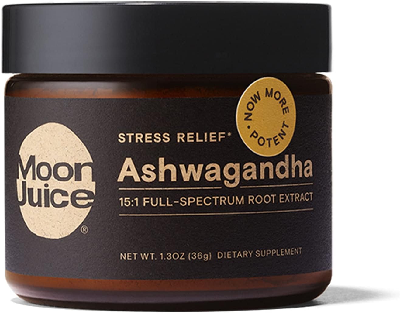 Moon Juice Ashwagandha Organic Ashwagandha Root Powder Extract Supplement (15:1 Extract) - Natural Stress Relief, Focus Support & Mood Support - Vegan, Non-Gmo, Gluten-Free (72 Servings)